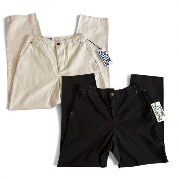 Future Collective Women’s 100% Cotton pants Lot of 2 Size 8 MSRP $76 - Picture 1 of 11